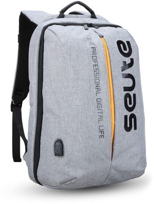 seute Teckpro Backpack Grey with USB Port & Rain Cover 22 L Laptop Backpack(Grey)