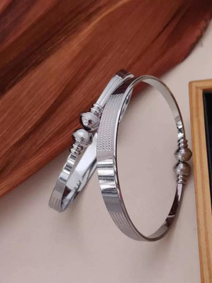 tejasvita imitation Brass Silver Coated Bangle Set(Pack of 2)