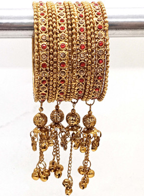 SHYCHOO BLASTS Metal Gold-plated Bangle Set(Pack of 12)