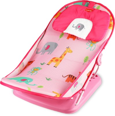 LuvLap Jungle Tales Baby Bather for Baby 0-6 Months, New Born Baby Bath Chair Baby Bath Seat(Pink)