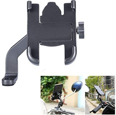 TECHGEAR Smart Bike Phone Mount Holder, Aluminium Bicycle & Motorcycle Phone Holder Bike Mobile Holder(Black)