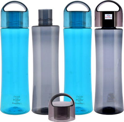 Heart Home 1000 ml Plastic Bottle(Pack of 4, Blue, Grey)