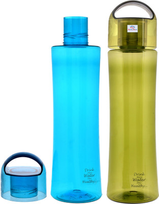 Heart Home 1000 ml Plastic Bottle(Pack of 2, Green, Blue)