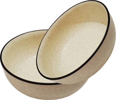 Pure Source (India) Ceramic Serving Bowl(Pack of 2, White, Black)