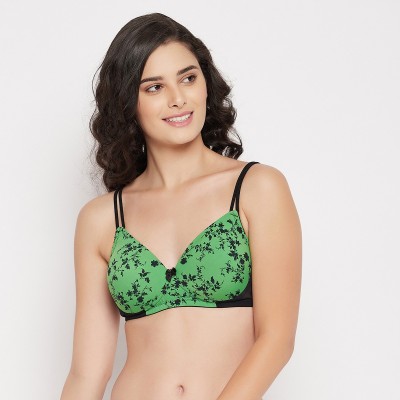 Clovia Women T-Shirt Lightly Padded Bra(Green)