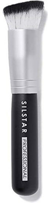 silstar professional ROUND ANGLED FOUNDATION BRUSH WITH HANDLE MADE OF NATURAL BIRCH WOOD(Pack of 1)