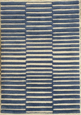 Carpetayesha Blue Wool Carpet(4 ft,  X 6 ft, Rectangle)