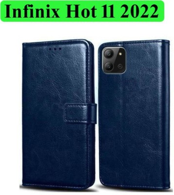 Wynhard Flip Cover for Infinix Hot 11 2022(Blue, Grip Case, Pack of: 1)