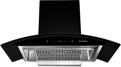 Faber HOOD EVEREST SMART IND HC SC BK 90,1200 m3/hr Filterless ,Touch & Motion Control Auto Clean Wall Mounted Chimney (Black 1200 CMH)