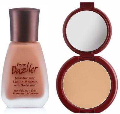 Eyetex Dazller Moisturizing Liquid Makeup, 27mL + Classique Compact Powder, 9g(2 Items in the set)