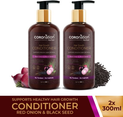 COROnation Herbal Red Onion & Black Seed Hair Conditioner - Pack of 2(600 ml)