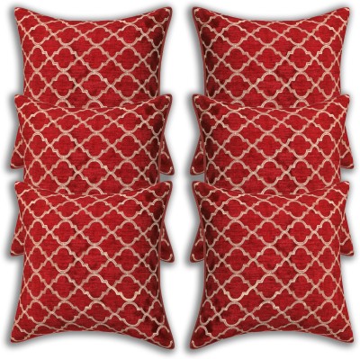 INDHOME LIFE Applique Cushions Cover(Pack of 6, 40 cm*40 cm, Maroon)