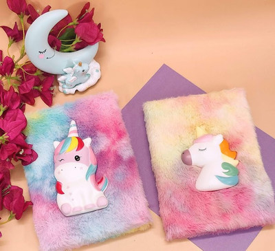 AMANVANI unicorn A5 Diary ruled 70 Pages(Multicolor)