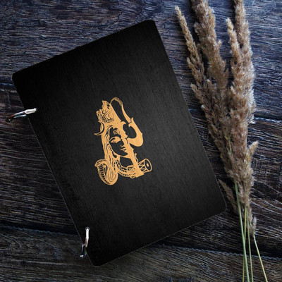 DI-KRAFT Wooden cover Handmade and ring lock pattern Diary A5 Diary Unruled 160 Pages(Black 2)