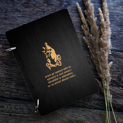 DI-KRAFT Wooden cover Handmade and ring lock pattern Diary A5 Diary Unruled 160 Pages(Black 9)