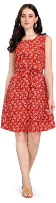 ATHARVA FAB Women Fit and Flare Red Dress