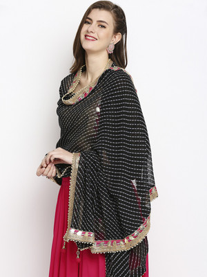 DUPATTA BAZAAR Georgette Embroidered Women Dupatta