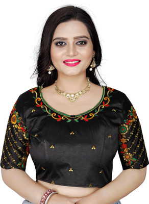 VILLAGIUS Satin Embroidered Blouse Material