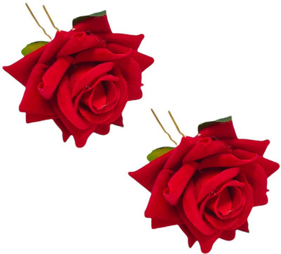 Myra Collection 2 pcs Red daimand chimti for girls Hair Pin(Red)