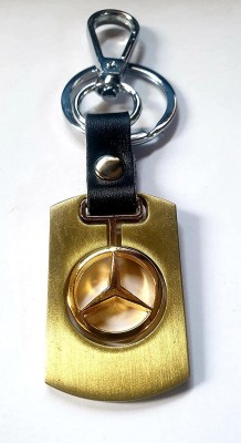 FOXR Classy Mercedes Benz Attractive Metal Designer Locking Key Chain (Gold) Key Chain