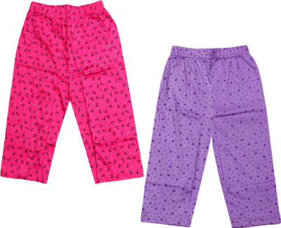 Indistar Capri For Girls Casual Printed Pure Cotton(Pink Pack of 2)