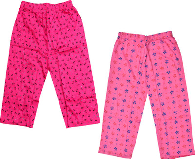Indistar Capri For Girls Casual Printed Pure Cotton(Pink Pack of 2)