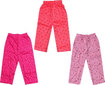 Indistar Capri For Girls Casual Printed Pure Cotton(Pink Pack of 3)