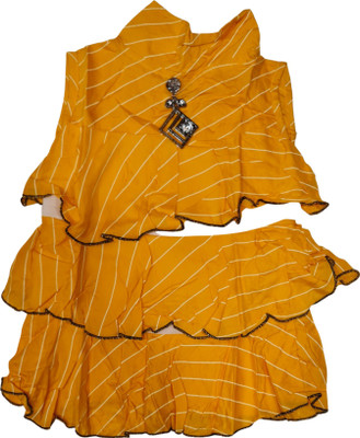MUMMASCHOICE Girls Rayon Top(Yellow, Pack of 1)