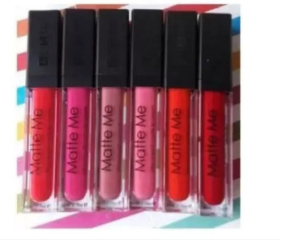 Lanovy Matte Me Ultra Smooth Liquid Lipstick Set Of 06 (MULTICOLOR, 6 ml)(multi color, 6 ml)
