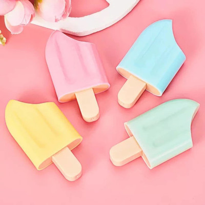 BRIZEM Ice Cream Stick Popsicle Shape Highlighters marker pen (pack of 4 )(Set of 4, Multicolor)