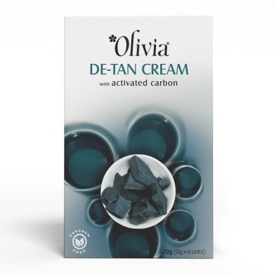 Olivia De-Tan Cream with Activated Carbon 72g to Exfoliate and Deep Cleanse Skin(72 g)