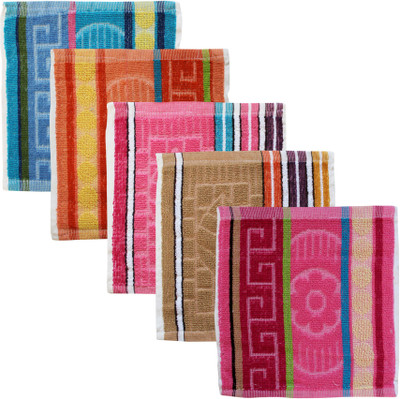 Feather Green Square-Towel-12 Multicolor Cloth Napkins(5 Sheets)
