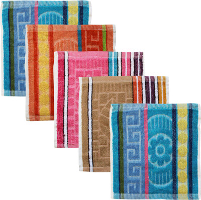 Feather Green Square-Towel-17 Multicolor Cloth Napkins(5 Sheets)