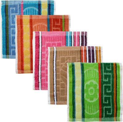 Feather Green Square-Towel-19 Multicolor Cloth Napkins(5 Sheets)