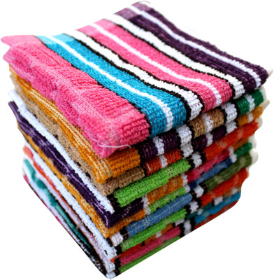 Feather Green Square-Towel-18 Multicolor Cloth Napkins(12 Sheets)