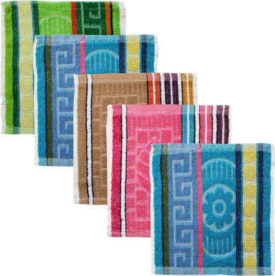 Feather Green Square-Towel-07 Multicolor Cloth Napkins(5 Sheets)