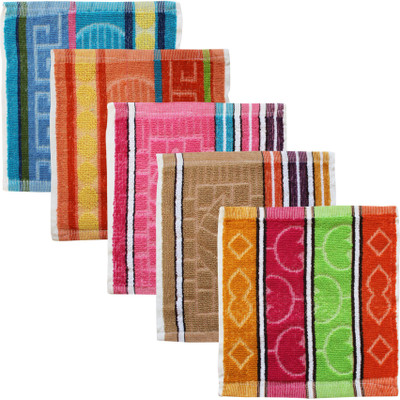 Feather Green Square-Towel-16 Multicolor Cloth Napkins(5 Sheets)