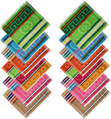 Feather Green Square-Towel-11 Multicolor Cloth Napkins(12 Sheets)