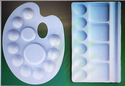 clipper PLASTIC 12 Paint Wells Palettes(Set of 2, White)