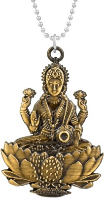 MissMister Brass Antique Goldplated Reversible Vaibhav Lakshmi Chain Pendant Jewellery Gold-plated Brass Pendant