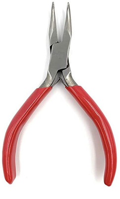 HOUF Bent Chain Nose Half Round Steel Plier Multipurpose Diagonal Plier(Length : 5 inch)
