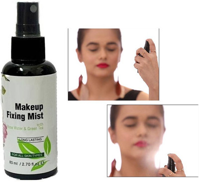 ADJD ROSE WATER MAKEUP FIXER FIXING SPRAY Primer  - 80 ml(Transparent)