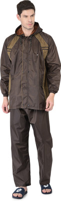 Wet Off Hood Colorblock Men Raincoat