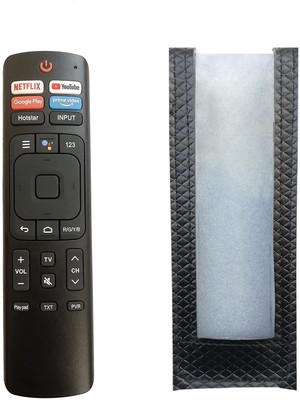 LipiWorld ERF3F69V LED Smart TV Remote Control ( Remote with Cover ) Compatible for (Without Voice Function) VU Tv Remote Controller(Black)