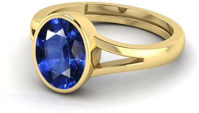 Pranjal Gems Origina 13.25 Ratti Blue Sapphire Neelam Gem Stone With Leb Certificate Brass Sapphire Ring