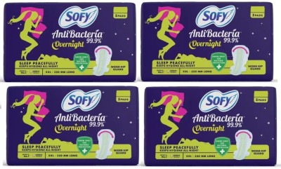 SOFY Anti bacteria Overnight - XXL (5+5+5+5 Count) Sanitary Pad(Pack of 4)