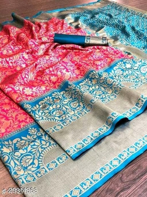 NITYA TEXOFAB Self Design Kanjivaram Art Silk Saree(Black)
