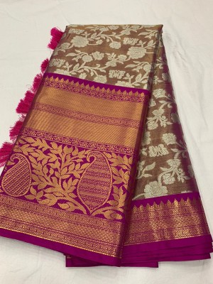 ZILVIRA Woven Banarasi Silk Blend, Art Silk Saree(Multicolor, Silver, Gold)