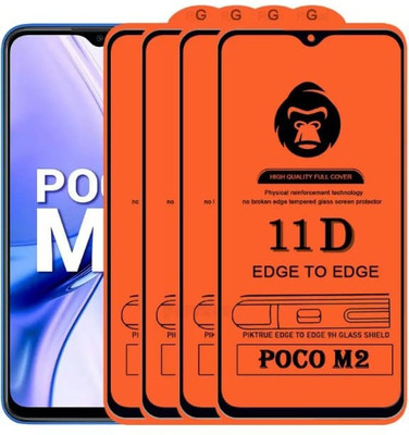 RUAM Edge To Edge Tempered Glass for Poco M2, Mi Redmi 9 Prime(Pack of 4)
