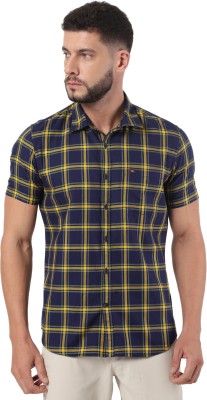 AD by Arvind Men Checkered Casual Dark Blue Shirt